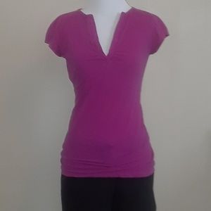Theory pink v-neck top